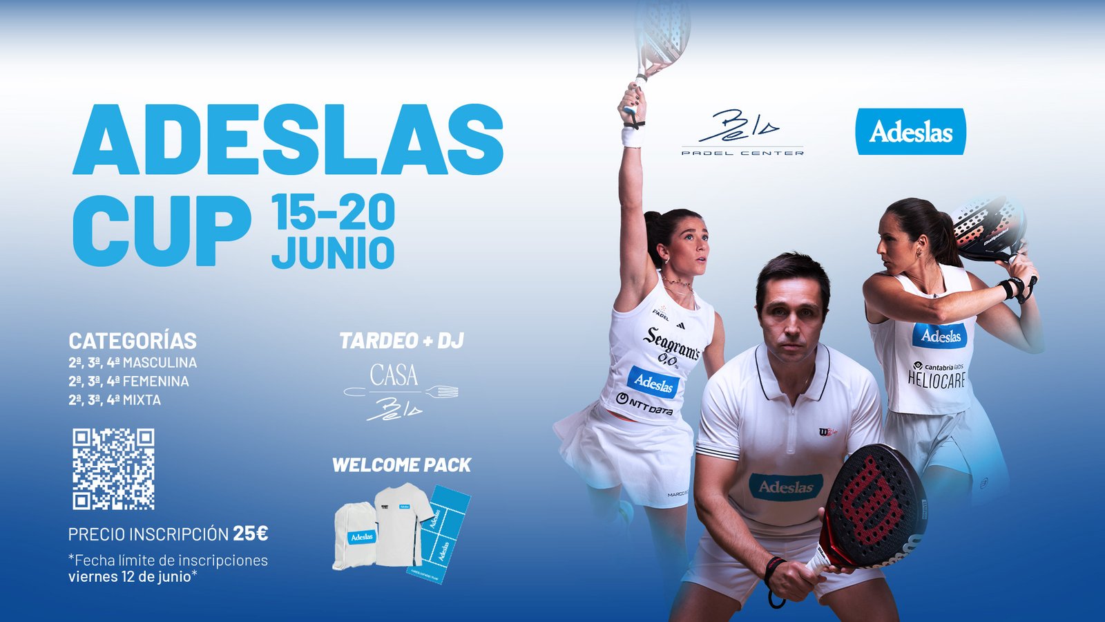 Adeslas Cup llega a Bela Padel Center Barcelona el próximo 15 de junio